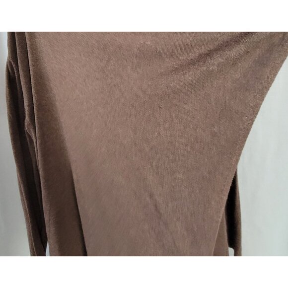 Laura Scott Cardigan Waterfall Open Brown Retro Medium Neutral Earthy Knit BOHO - Picture 6 of 9